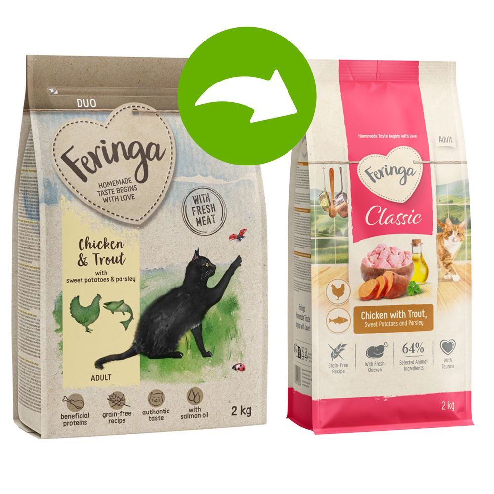 6,5kg Adult Duo Huhn mit Forelle Feringa Trockenfutter für Katzen