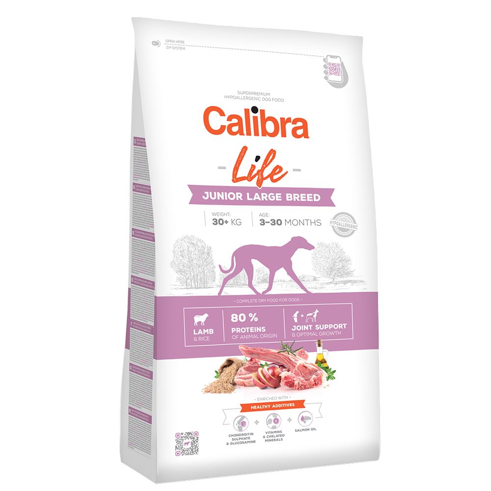 12kg Calibra Life Junior Large Breed Lamm Hundefutter trocken