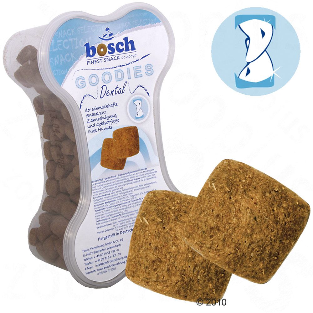 Image of Bosch Goodies Dental snacks para perros - 3 x 450 g - Pack Ahorro 04015598006231