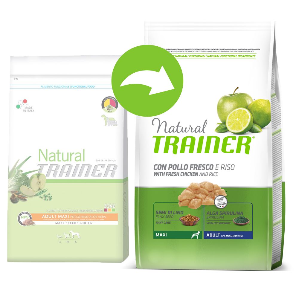 Image of Trainer Natural Adult Maxi con pollo, arroz y aloe vera - 12 kg 08015699006983