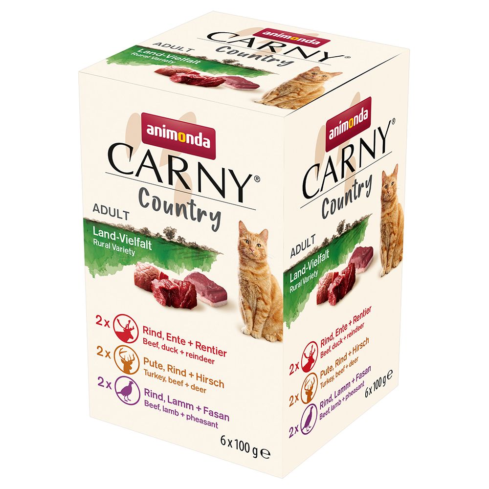 6x100g animonda Carny Country Adult Multipack Heimat-Vielfalt (3 Sorten) Katzenfutter nass