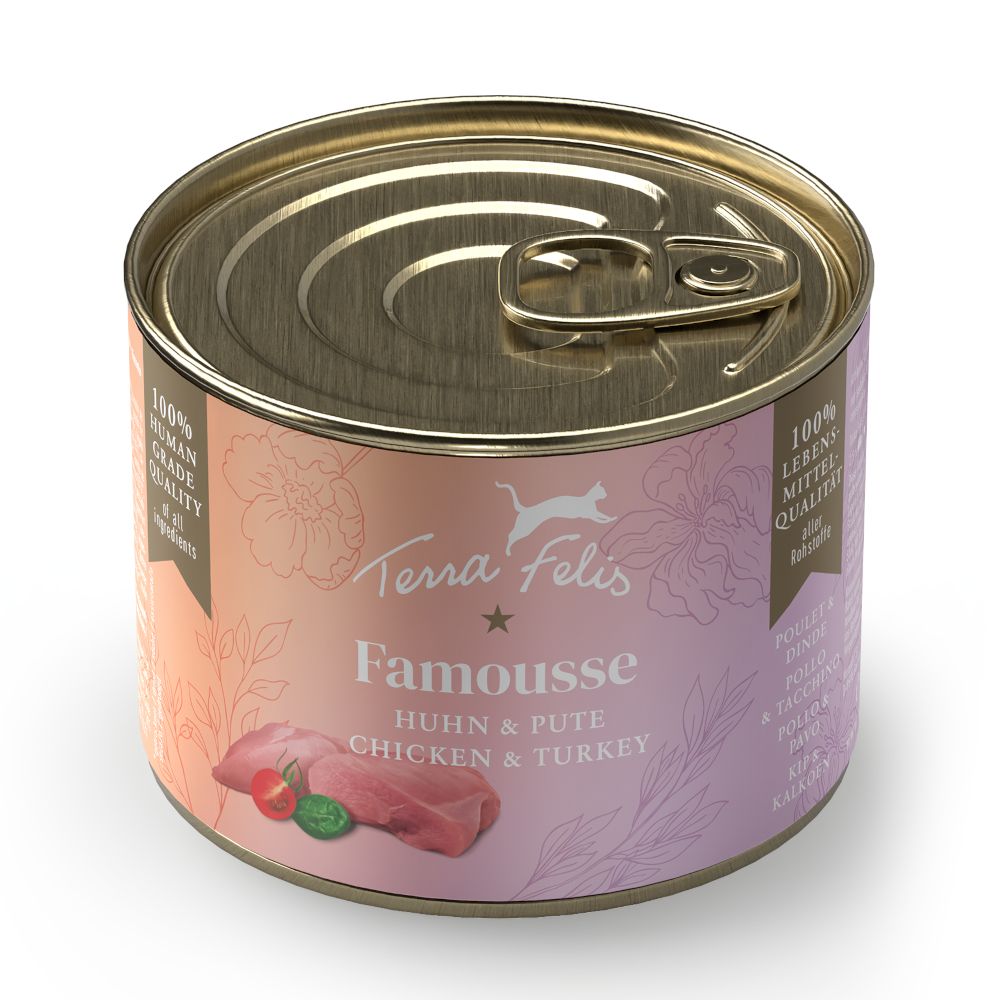 12x 200g Famousse Kaninchen Terra Felis Katzenfutter nass