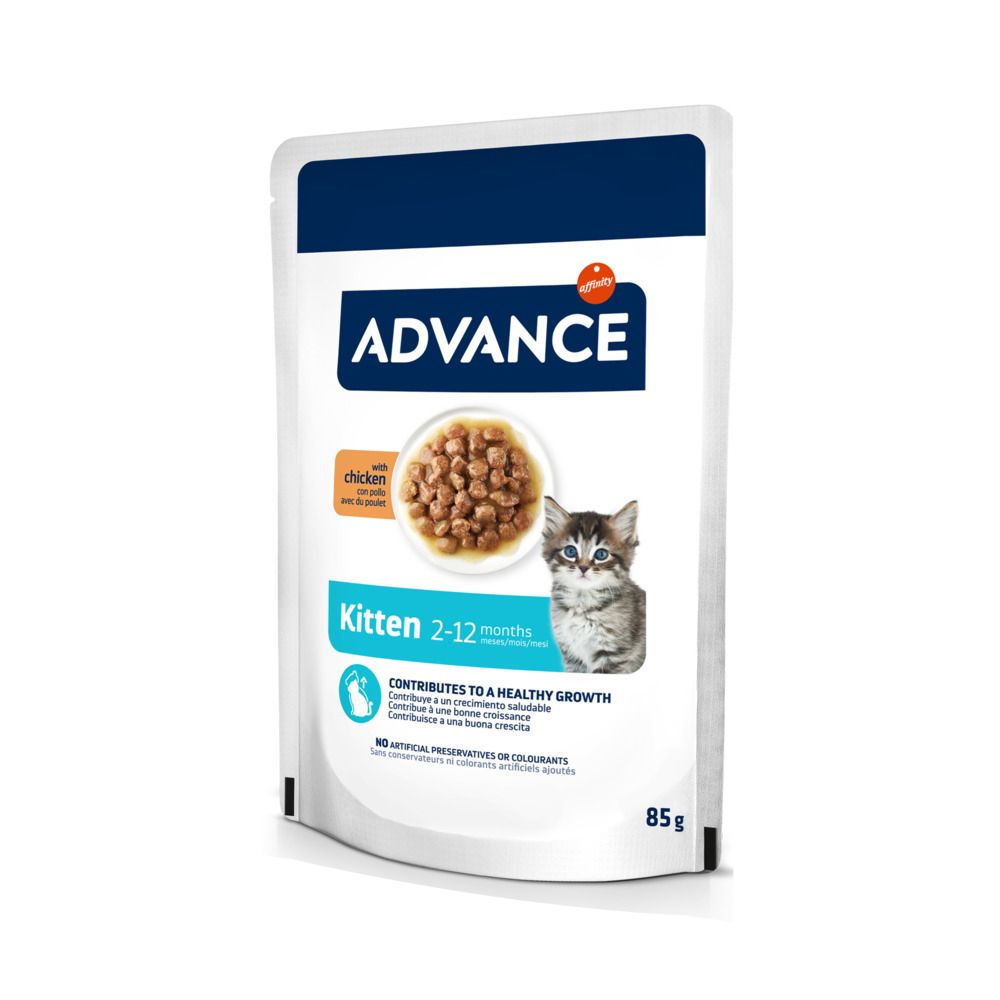 52x 85g Kitten Huhn Advance Katzenfutter nass
