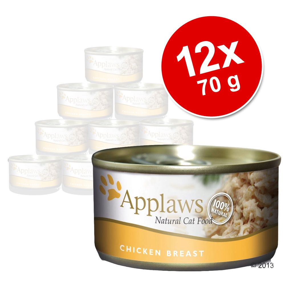 Image of Applaws latas en gelatina para gatos 12 x 70 g - Pack Ahorro - Senior pollo 05060481891714