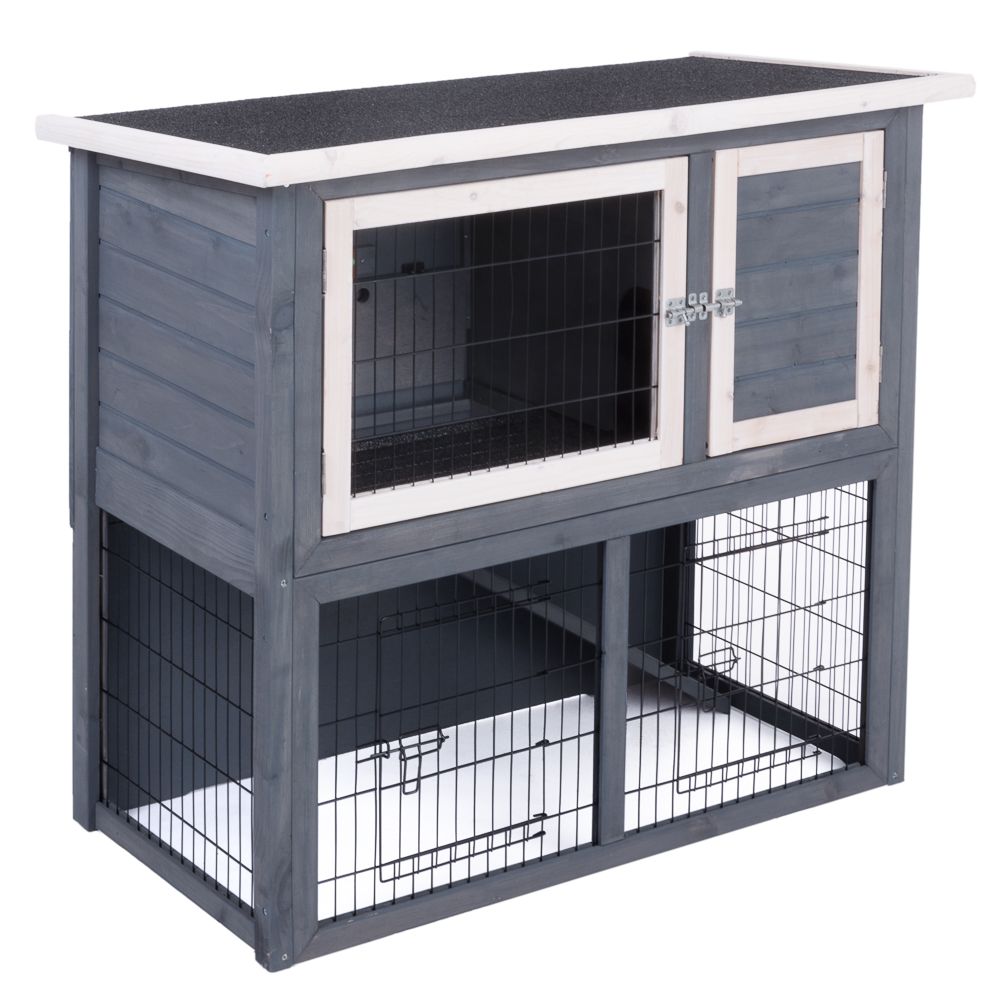 Outback Kaninchenstall Kompakt Grey mit Freigehege - L 104 x T 52 x H 92 cm Outback Kaninchenstall Kompakt Grey mit Freigehege - L 104 x T 52 x H 92 cm