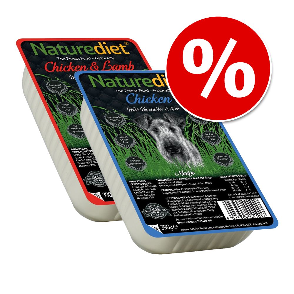 Blandpack: 36 x 390 g Naturediet hundfoder - Chicken + Chicken & Lamb Blandpack: 36 x 390 g Naturediet hundfoder - Chicken + Chicken & Lamb