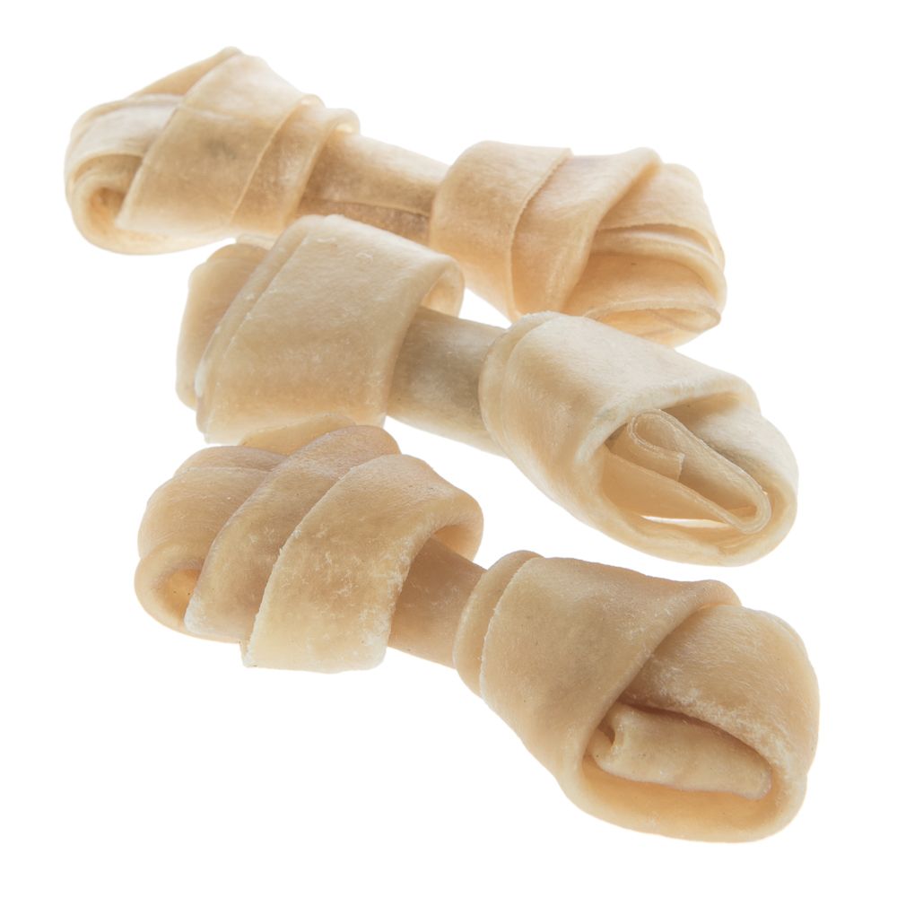 Image of Barkoo huesos con nudos de piel de vacuno para perros pequeños - 6 x 11 cm 04260077046714