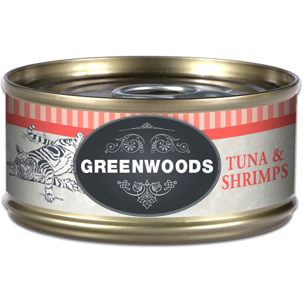 Greenwoods Adult, tuńczyk i krewetki  6 x 70 g