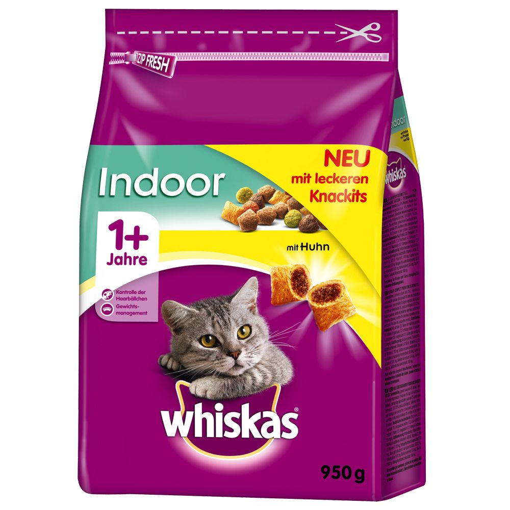 Whiskas 1+ Indoor Chicken – säästöpakkaus: 2 x 800 g