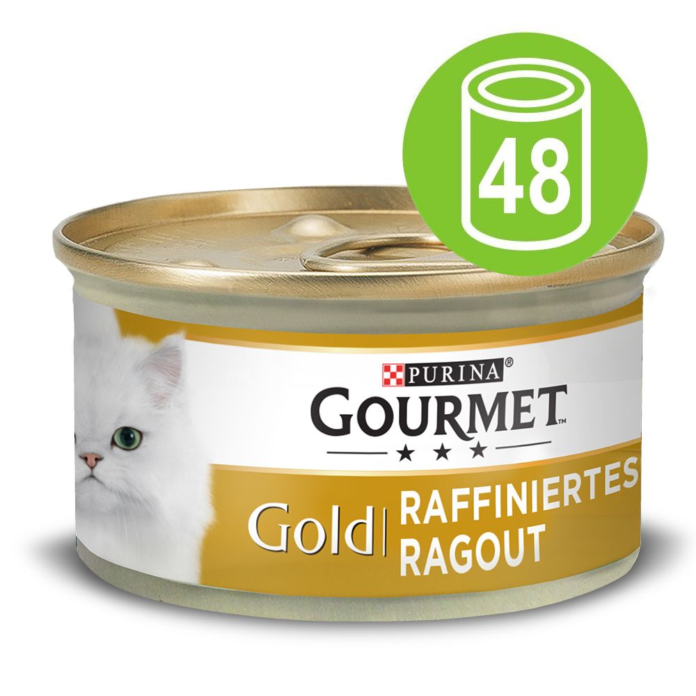 Gourmet Gold Ragout Refinado 48 x 85 g - Pack económico - Pack misto I: salmão/atum/frango/vaca