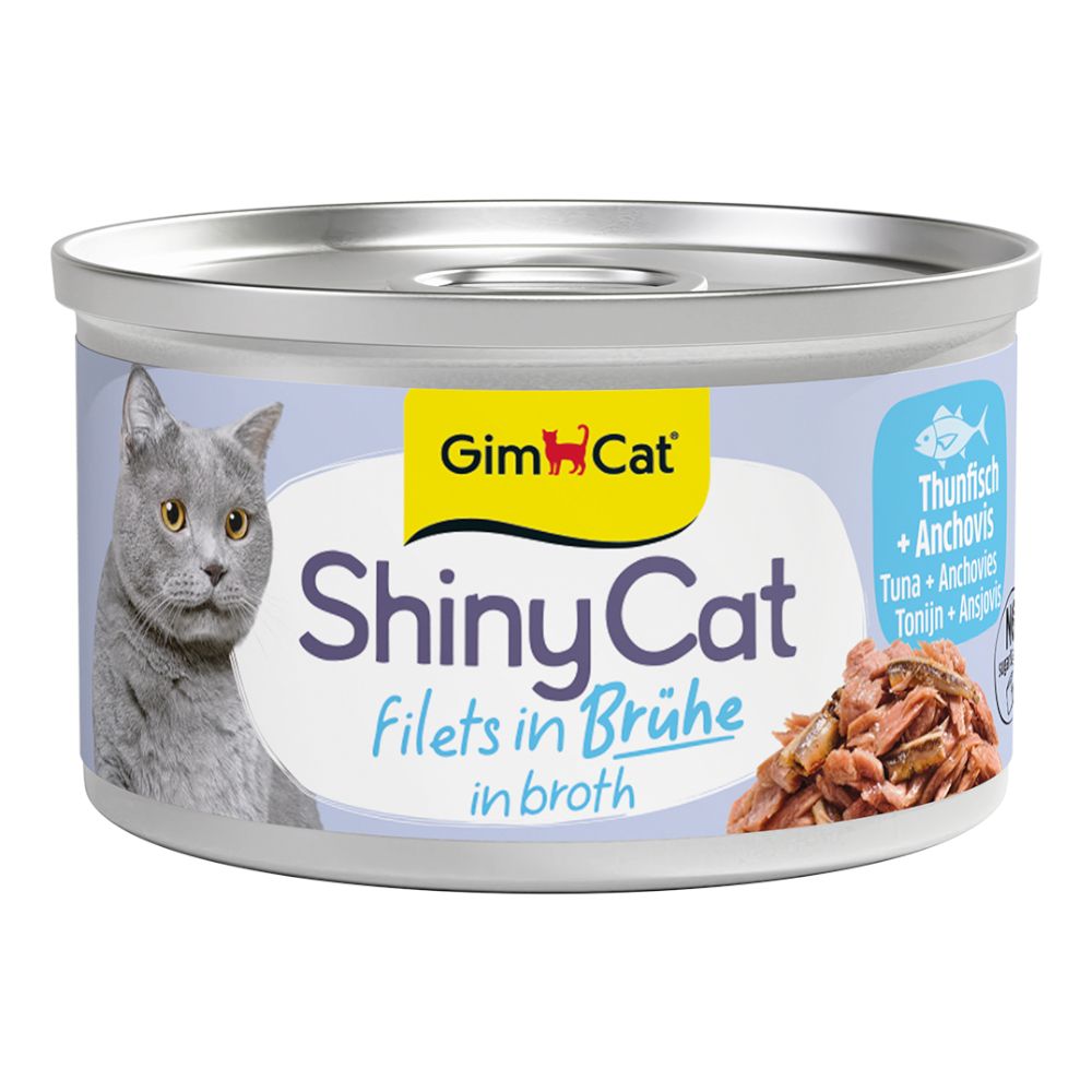 24 x 70g ShinyCat Filet - 2 Sorten GimCat Katzenfutter nass