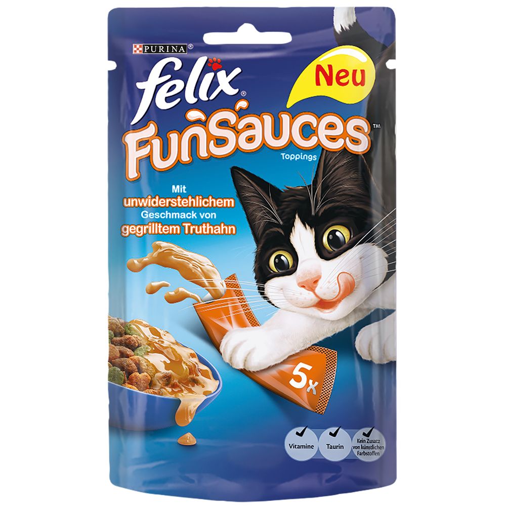 Image of Felix FunSauces snacks para gatos - Buey 5 x 15 g 07613035573970