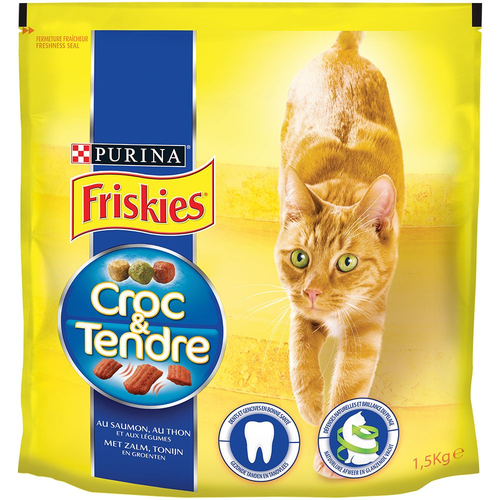 Image of Friskies Croc & Tendre con salmón, atún y verduras - 1,5 kg 07613035587571