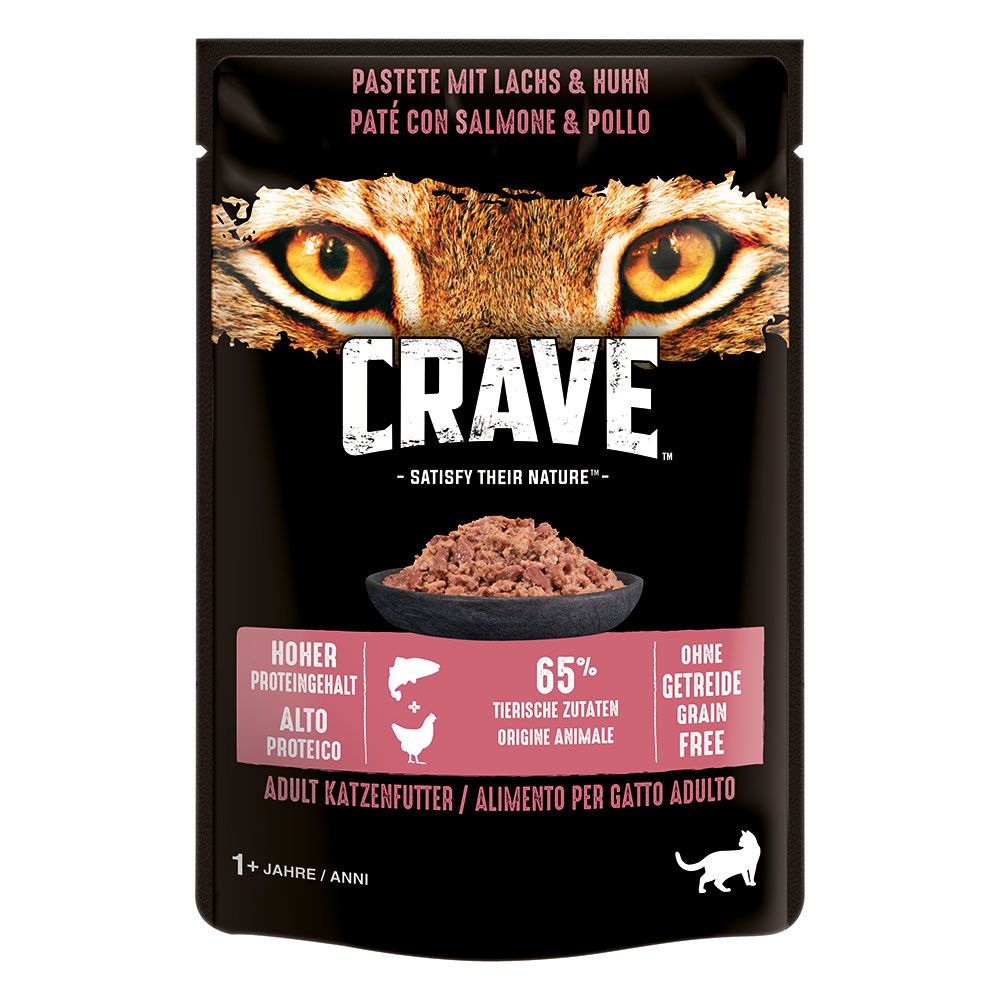 Crave Cat Pliculețe 24 x 85 g - Pate cu somon & pui