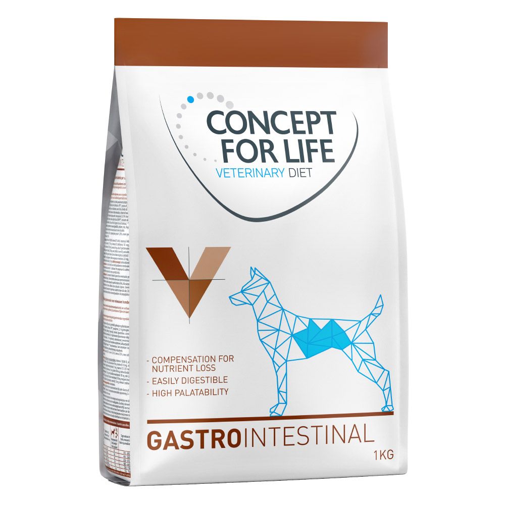 Concept for Life Veterinary Diet Gastro Intestinal Hundefutter: 1kg Trockenfutter + 6x400g Nassfutter