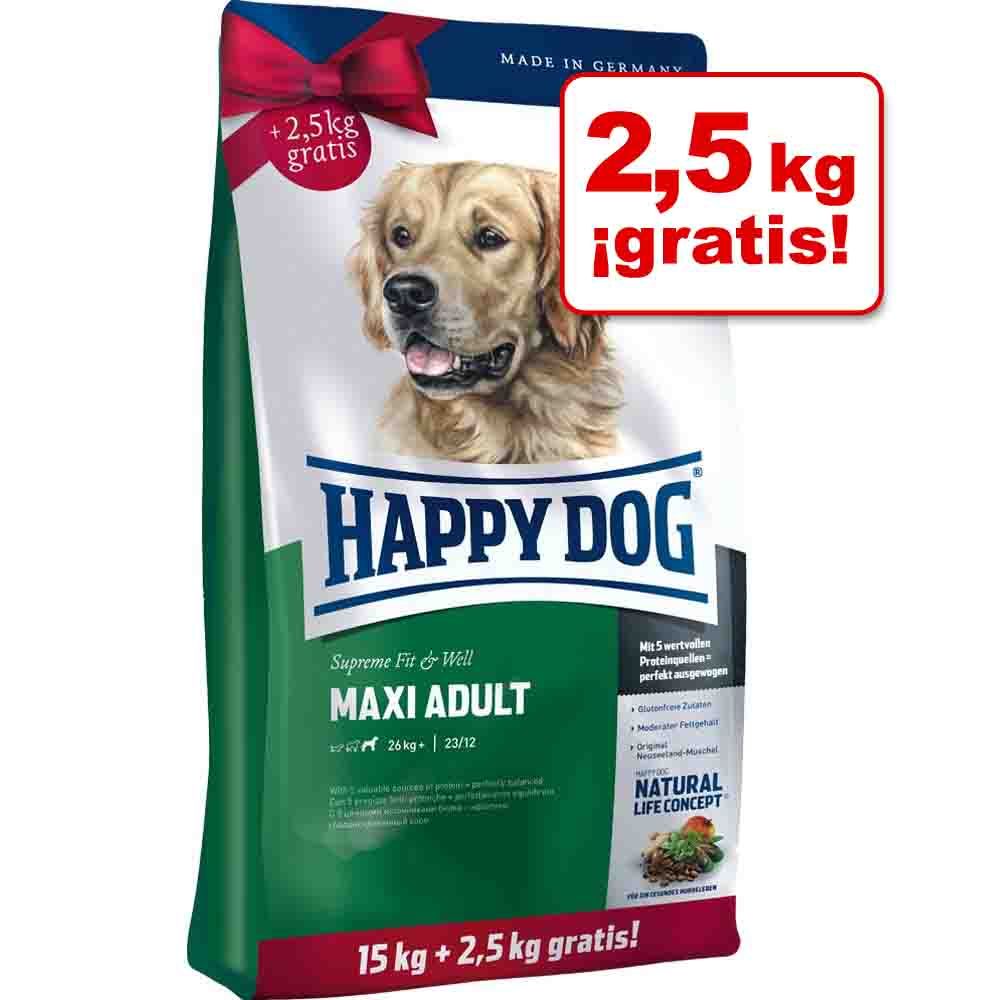 Image of Happy Dog Fit & Well en oferta 12,5 / 15 kg + 2 / 2,5 kg ¡gratis! - Fit & Well Maxi Adult (17,5 kg) 04001967066777