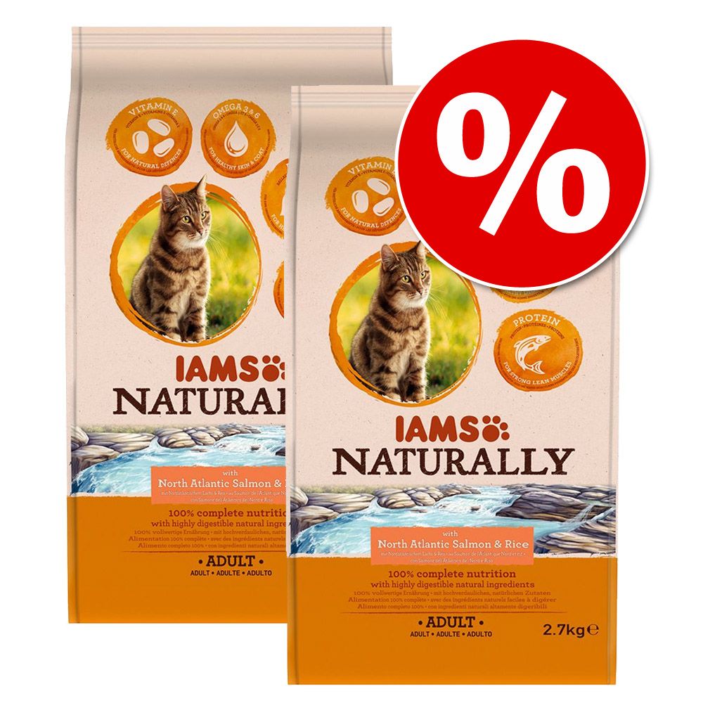Image of IAMS Naturally Adult con salmón 2 x 2,7 kg ¡con descuento! - 2 x 2,7 kg 08710255135144