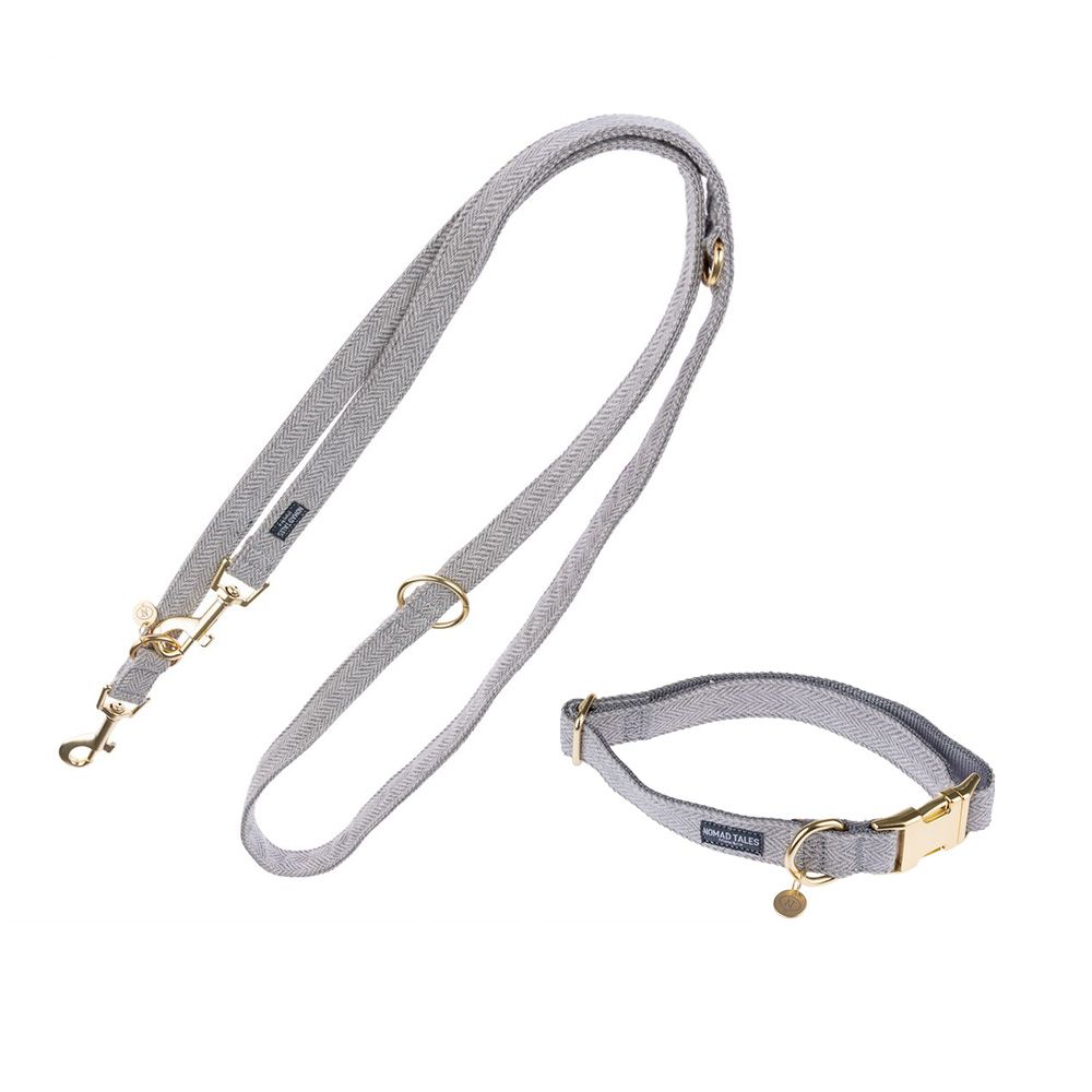 Nomad Tales Calma Set: Hundeleine + Halsband, stone L + 200cm Hund