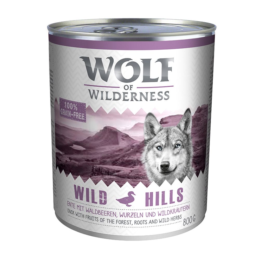 5 + 1 på kjøpet! Wolf of Wilderness 6 x 800 g – Wild Hills – And