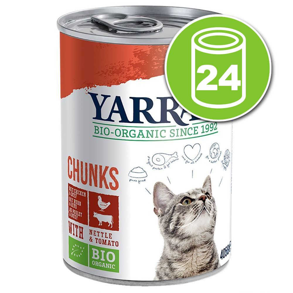 24x405g poulet, dinde bouchées Yarrah - Nourriture pour Chat