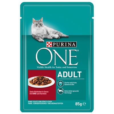 Purina One Adult Kattenvoer 6 X 85 G Met Kip Sperziebonen purina one kopen in de aanbieding