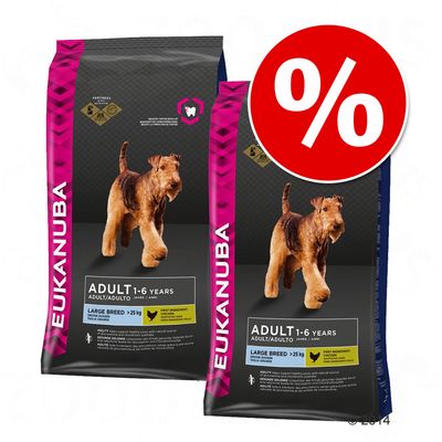 Eukanuba-säästöpakkaus – 2 x 12 kg Adult Lamb & Rice Small & Medium