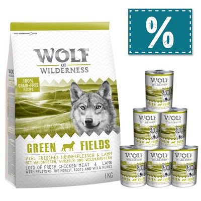 - Wolf of Wilderness Adult 1 kg Trockenfutter + 6 x 400 g Nassfutter Wolf of Wilderness Adult 1 kg Trockenfutter + 6 x 400 g Nassfutter