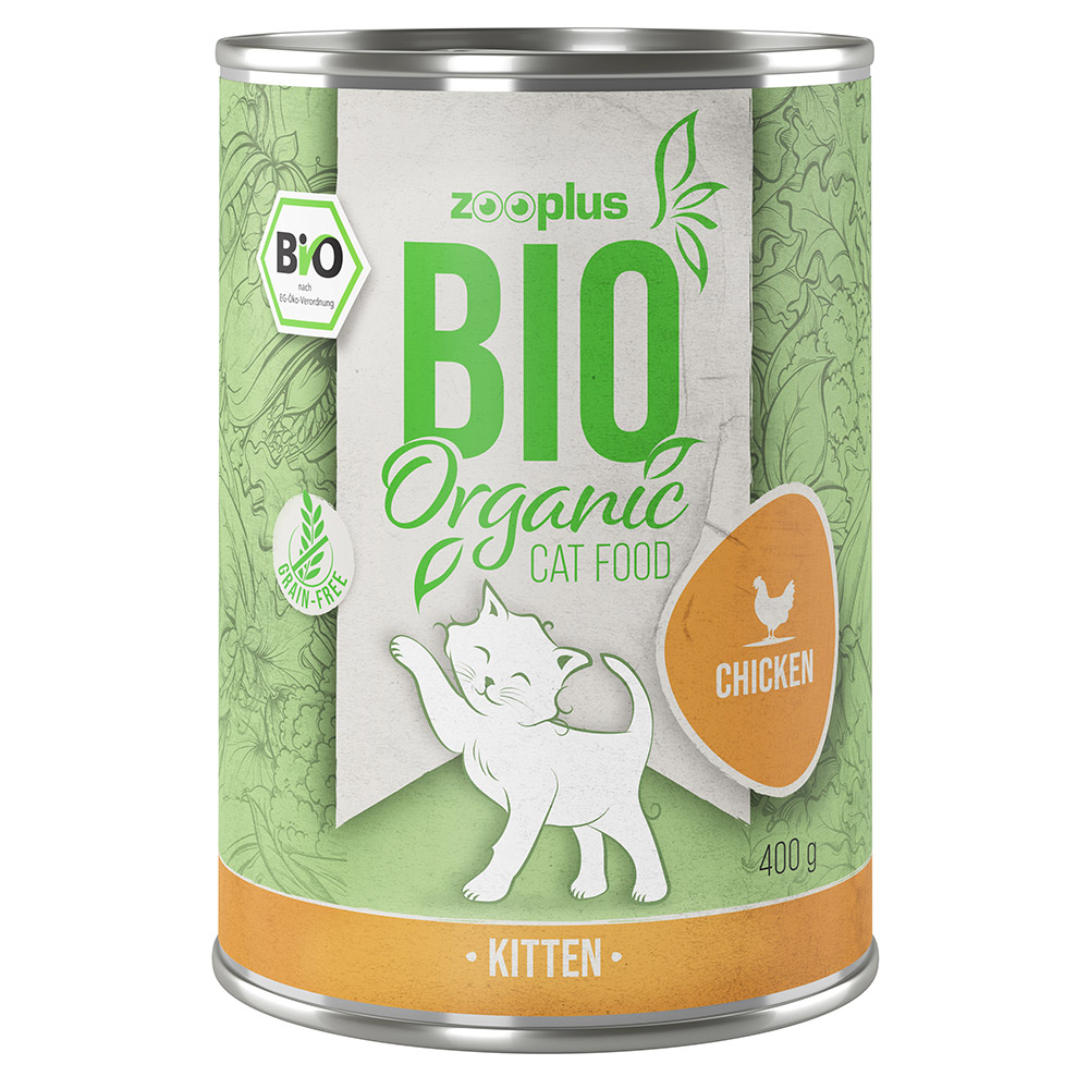 

zooplus Bio Kitten 12 x 400 g - Pack económico - Pack misto: 6 x Peru, 6 x Frango