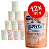 Happy Cat Buste Mix 12 x 85 g - Meat in Sauce 3 gusti: Agnello + 2 gusti Pollo