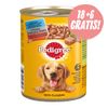 18 + 6 gratis!  24 x 400 g Pedigree Alimento umido per cani - Adult Classic Manzo, Agnello e Pollo