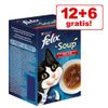 12 + 6 gratis! 18 x 48 g Felix Soup  - Selezioni con pesci (Merluzzo, Tonno, Platessa)