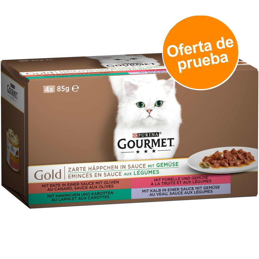 Image of Gourmet Gold Variado en latas 4 x 85 g - Pack de prueba - Bocaditos en Salsa 03222270185912