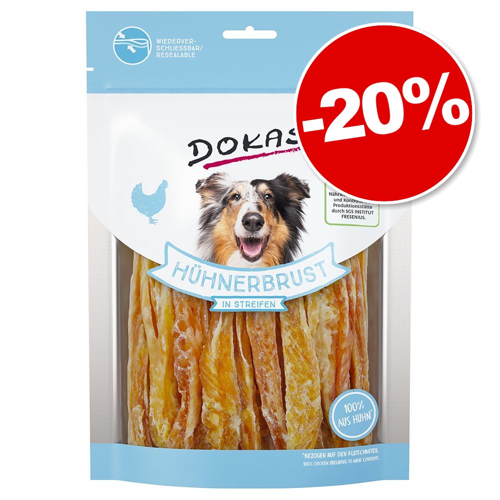 250g blanc de poulet en lamelles Dokas Friandises pour chien : 20 % de remise !