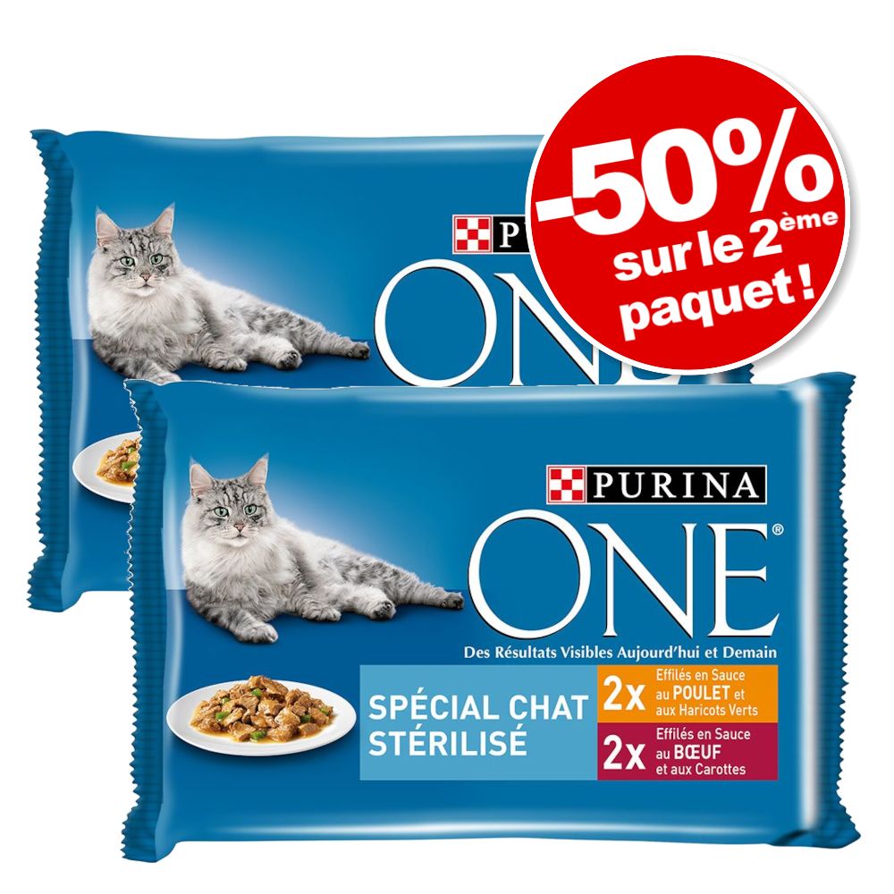 2x4 x85g Chat Sensible - poulet, thon ONE PURINA sachets pour chat : 50 % de remise sur le deuxième 