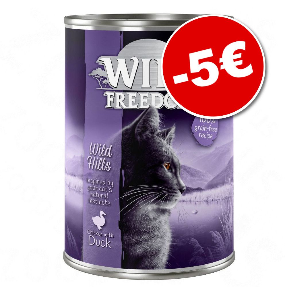 Boîtes Wild Freedom Adult 24 x 400 g pour chat : 5 € de remise ! - NOUVEAU - Farmlands - bœuf, poulet