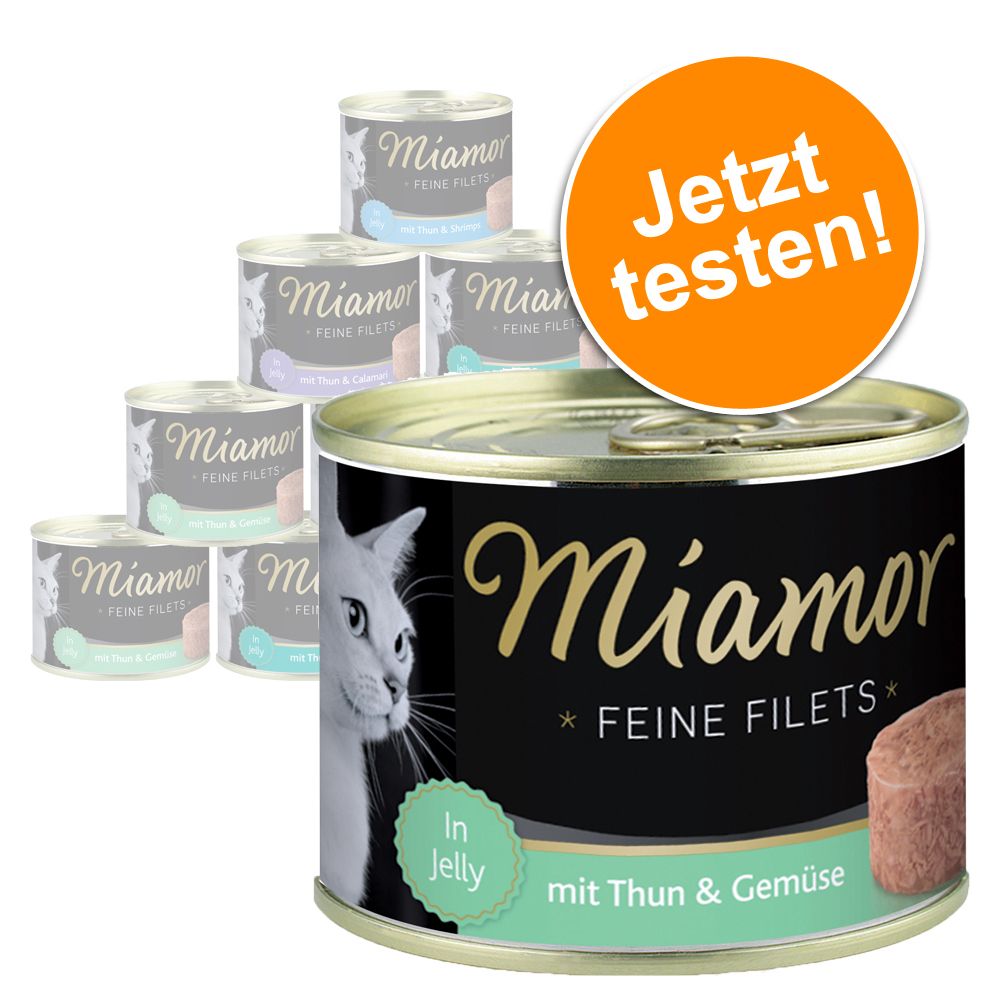 Miamor Feine Filets Jelly Probierpaket 12 x 185 g - Mixpack