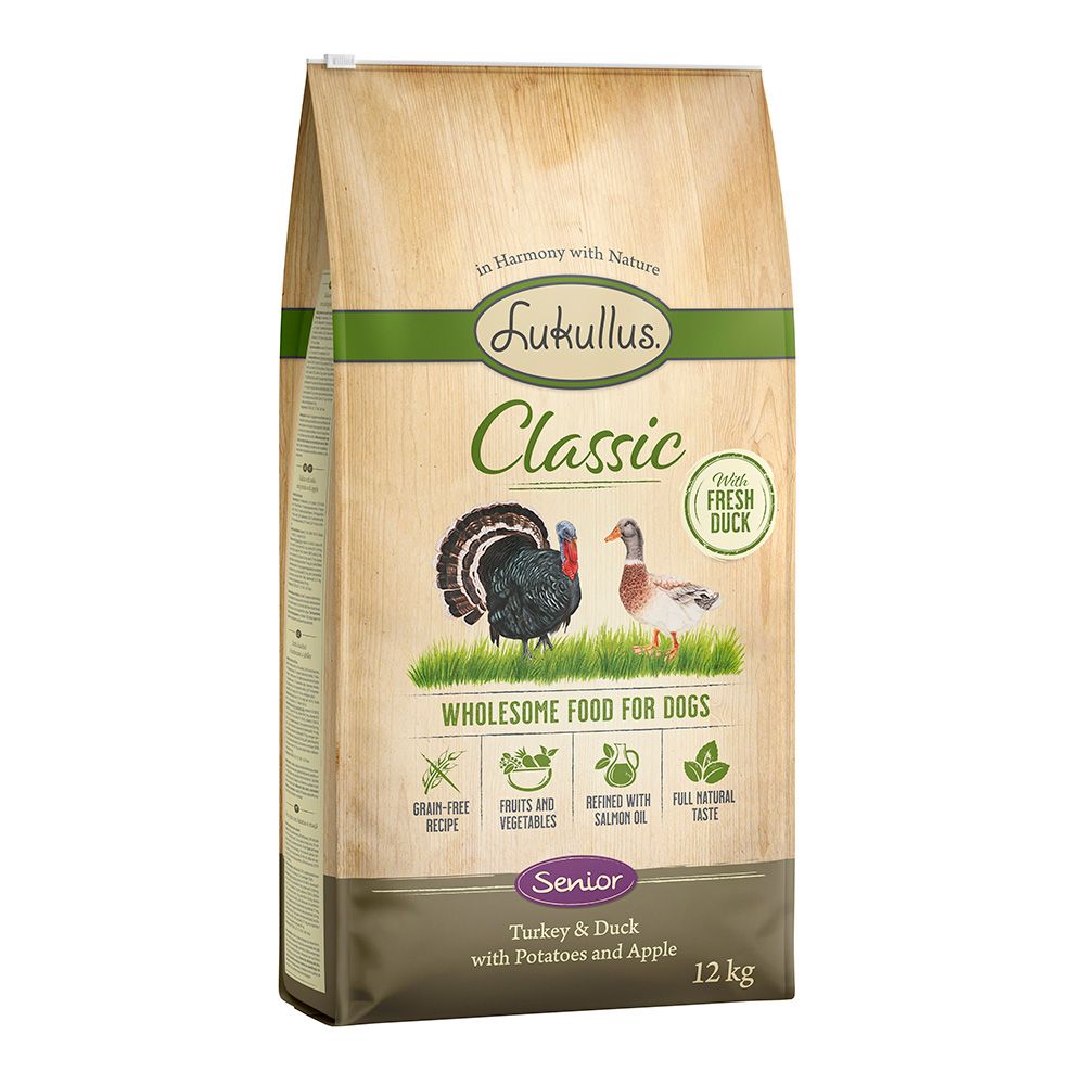 2x 12kg Classic Senior Truthahn & Ente (getreidefrei) Lukullus Hundefutter trocken