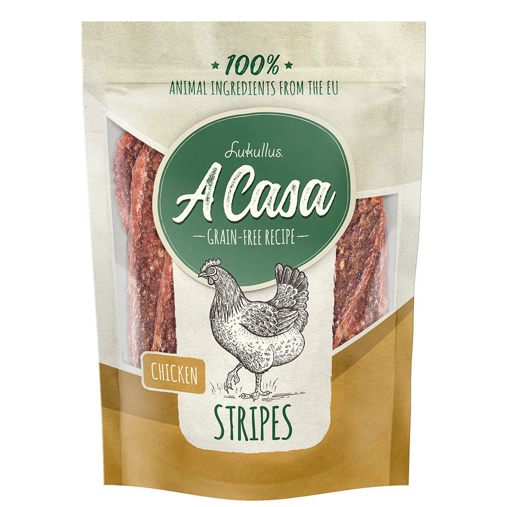 3x100g Pui Stripes Lukullus A Casa Snackuri câini