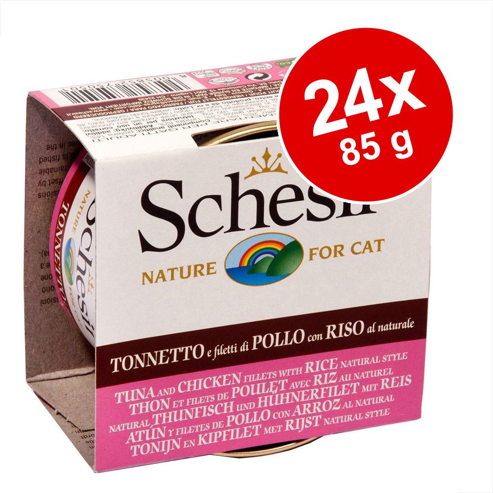 Ekonomipack: Schesir Natural med ris 24 x 85 g - Kyckling med ris Ekonomipack: Schesir Natural med ris 24 x 85 g - Kyckling med ris