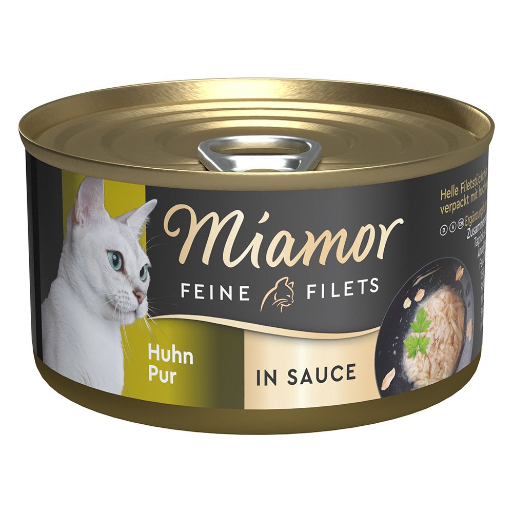 24x85g Miamor Feine Filets Thunfisch pur in Soße Nassfutter für Katzen