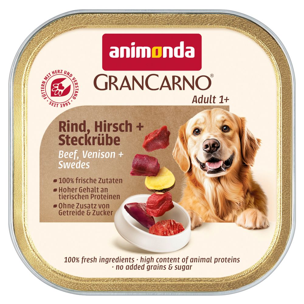 44x 150g animonda GranCarno Adult Country Rind, Hirsch & Steckrübe Hundefutter nass