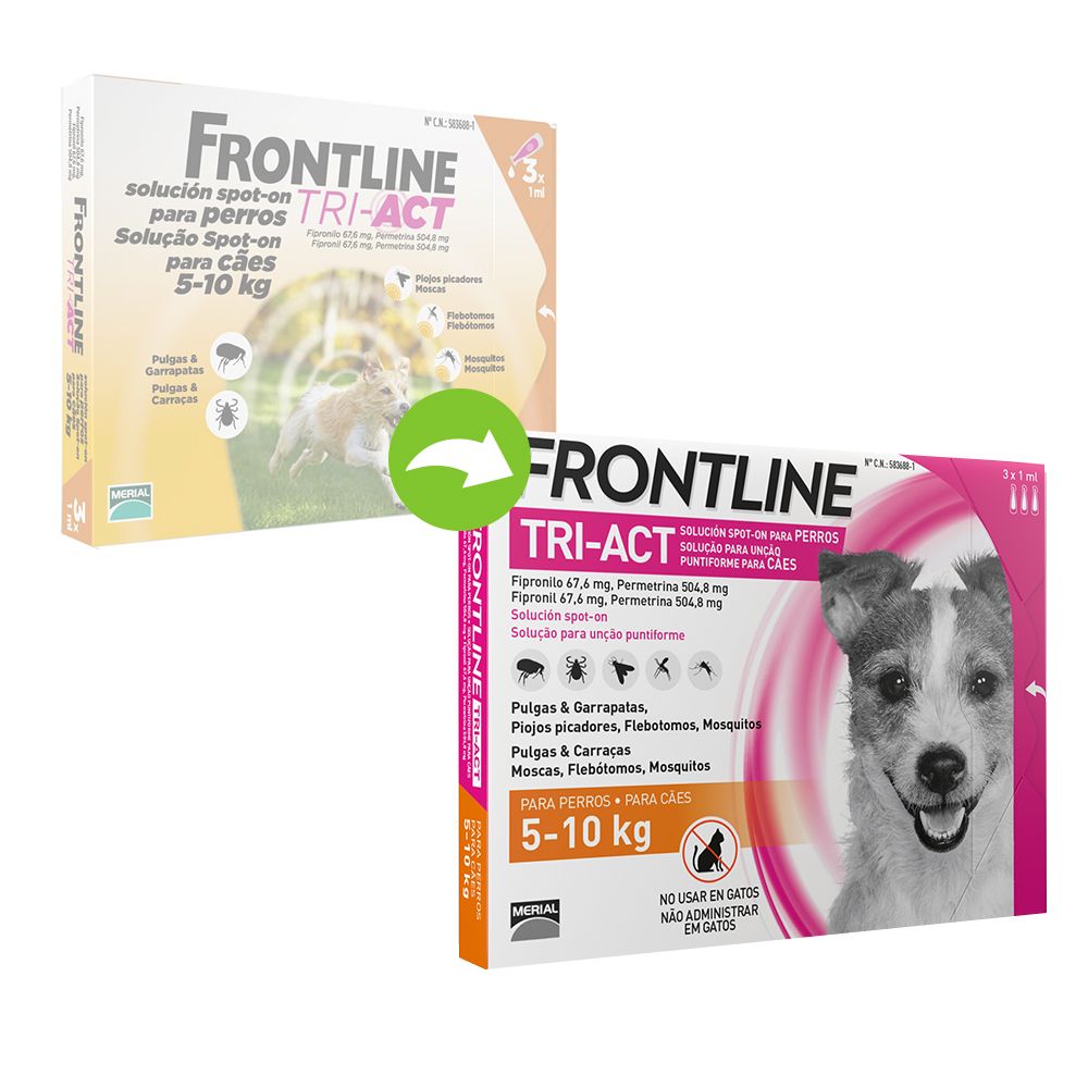 Image of Frontline® Tri-Act solución spot-on para perros 5-10 kg - 3 x 1 ml 03661103045731