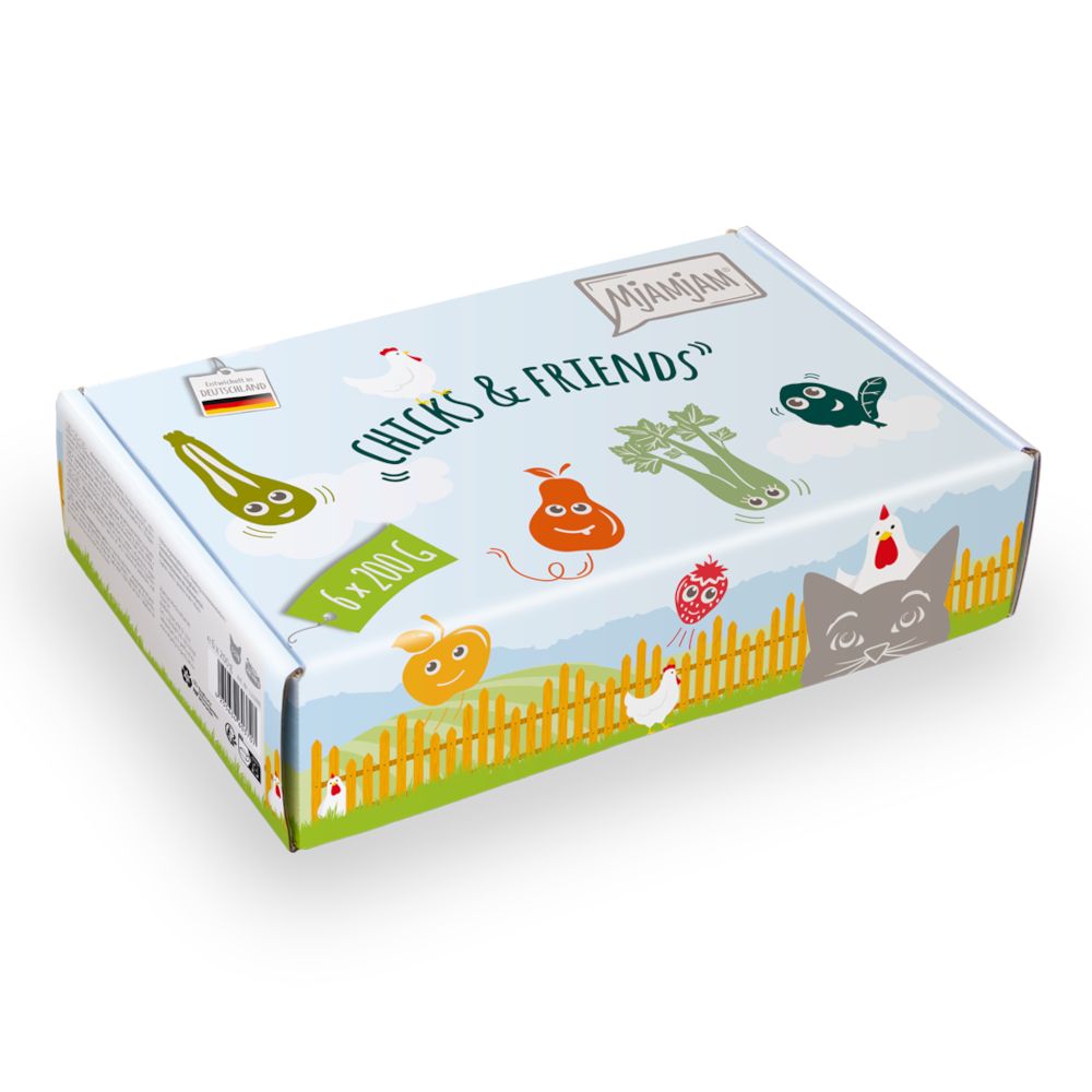 6x200g MjAMjAM saftiges Huhn an leckeren Möhrchen Katzenfutter nass