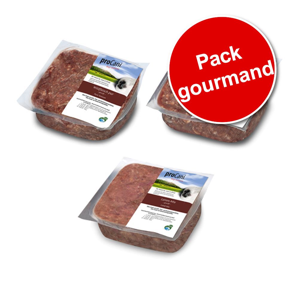 8x1000g Viande hypoallergénique BARF proCani - Mélange hypoallergénique pour chien