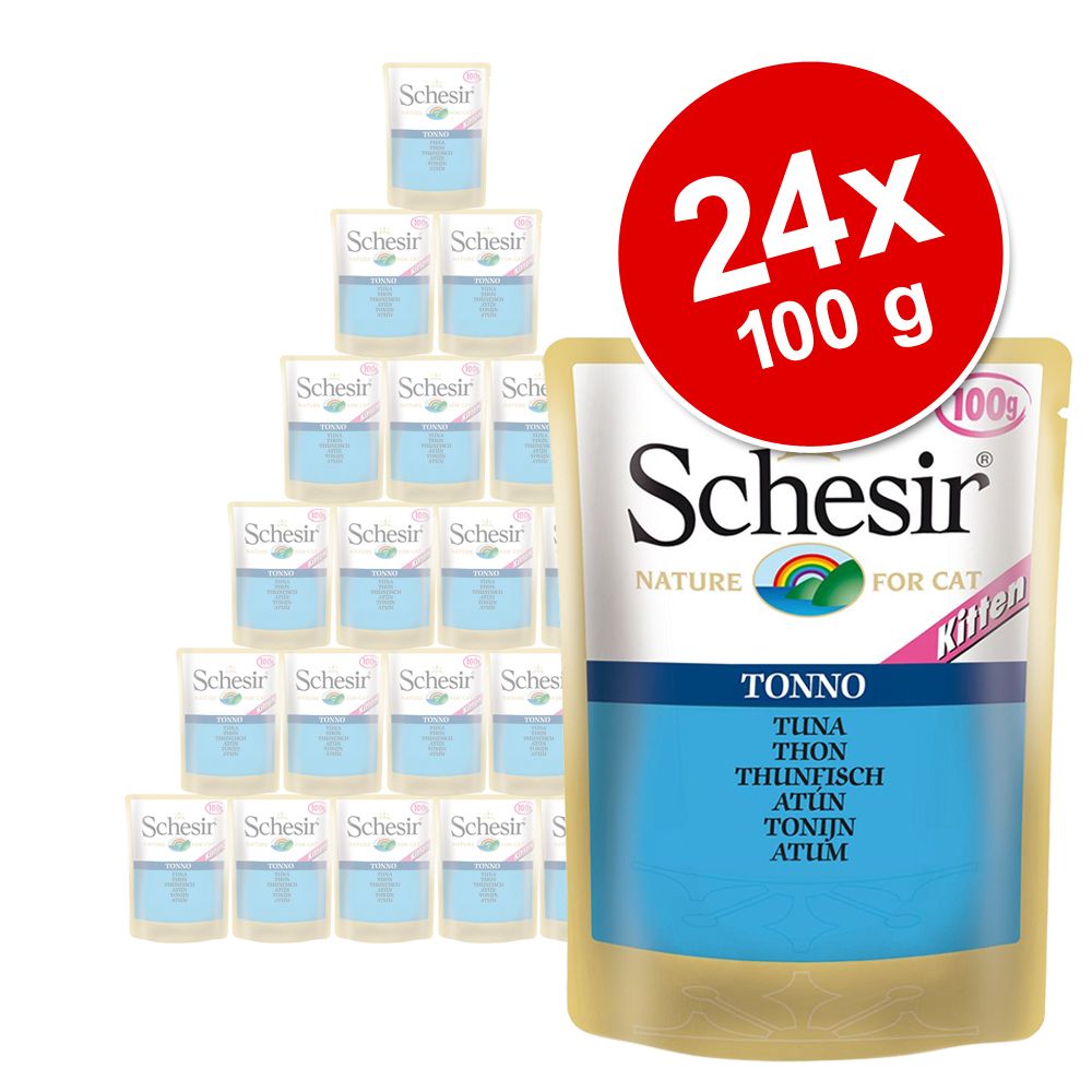 Schesir Pachet economic Kitten plicuri 24 x 100 g - File de pui
