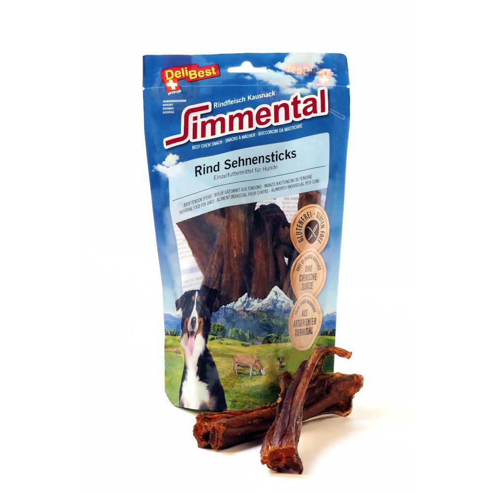 Sparpaket: 2x250g Delibest Simmental Rind Sehnen Sticks Hundesnacks