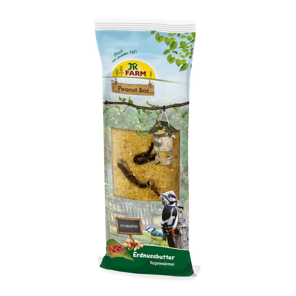 350g JR Farm Peanut Bar Schalenfrei Erdnussbutter Holunder Vogelfutter