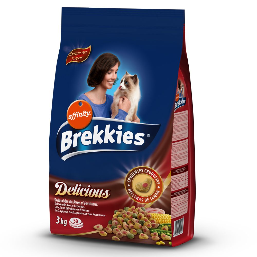 Image of Brekkies Delicious Selección de aves y verduras para gatos - 3 kg 08410650221328