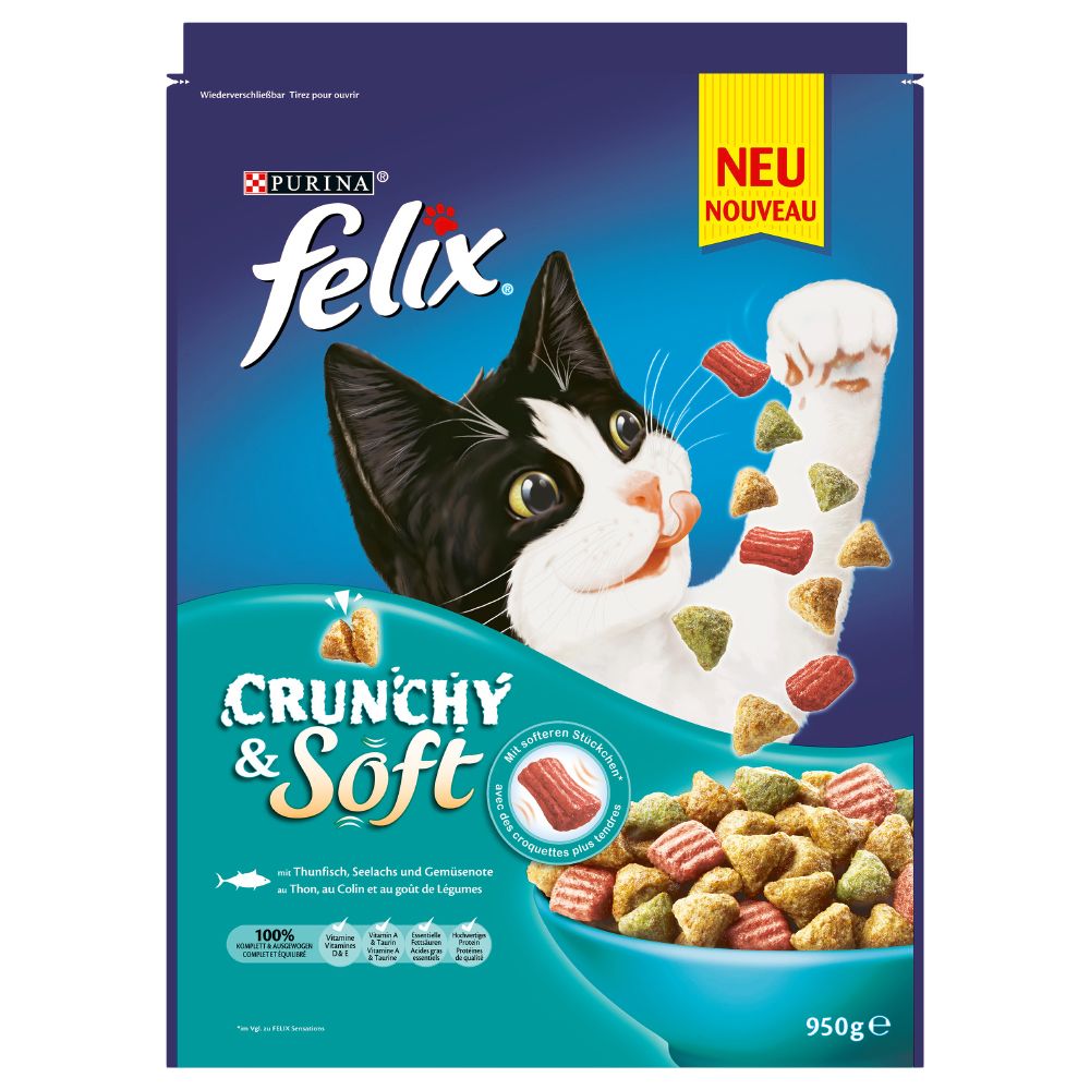 Image of Felix Crunchy & Soft con atún y verduras - 950 g 07613035824911