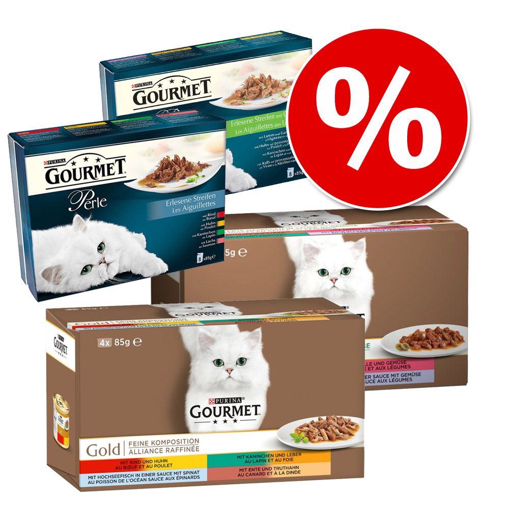 Image of Gourmet Gold y Perle para gatos - Lote mixto - Variedades Gold y Perle (64 x 85 g) 07613032212728